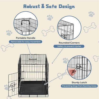 DUMOS Dog Crate, 30 Inch Medium Size Single Door Dog Cage - Image 3