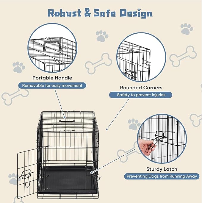 DUMOS Dog Crate, 24 Inch Small Single Door Dog Cage - Image 3