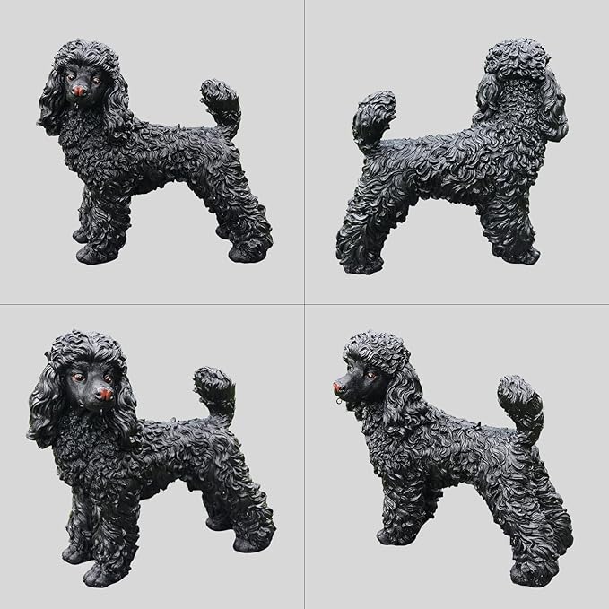 Black Poodle Dog Garden Statue - Image 9