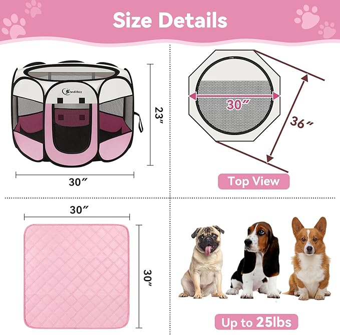 Siedihit Dog Cat Playpen, Puppy Pet Playpen Indoor - Image 7