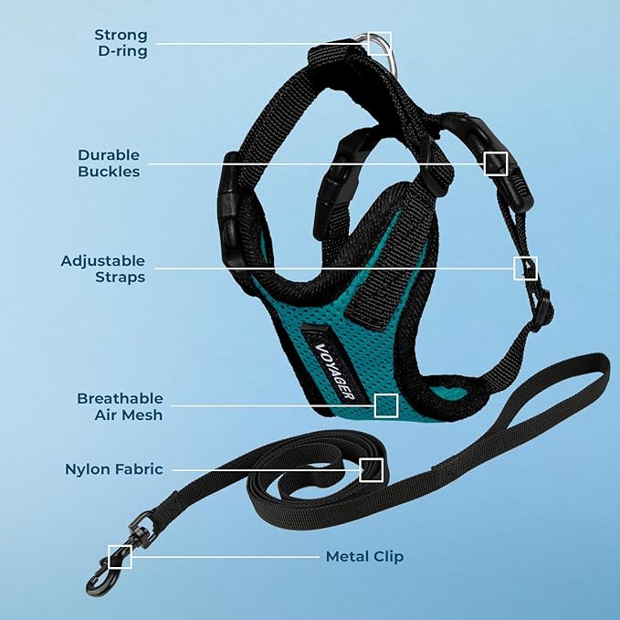 Voyager Escape-Proof Step-In Lock Cat Harness & 5ft Neoprene-Handle Leash Set - Image 3