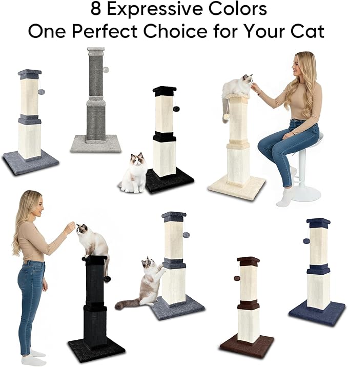 32 Tall Cat Scratching Post for Large Cats, Cat Scratcher for Indoor Cats Adults - Image 7