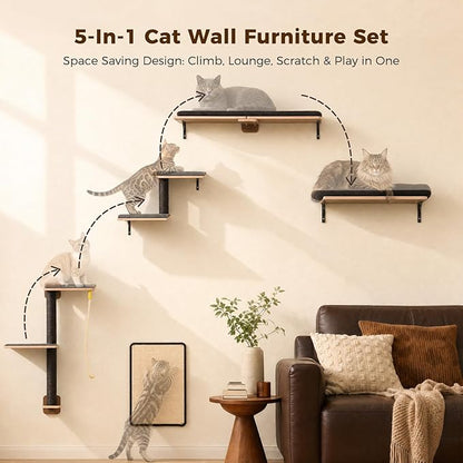 PAWZ Road Cat Wall Shelves, Wood Cat Wall Furniture - Image 2