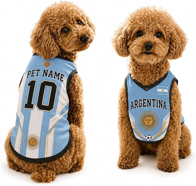 V-DECORPARKS Personalized Pet Soccer Jersey Custom Name Number Dog Cat Football by V-Decorparks