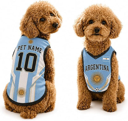 V-DECORPARKS Personalized Pet Soccer Jersey Custom Name Number Dog Cat Football by V-Decorparks