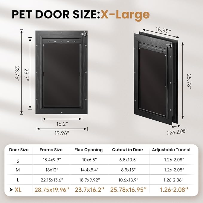 All Aluminum XL Dog Door for Exterior Door, Extra Large Dog Door, Heavy Duty - Image 6