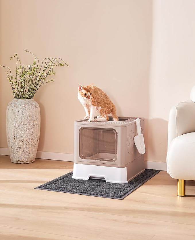 Medario Cat Litter Box with X-Large Litter Mat and Scoop, Large Covered Litter - Image 8