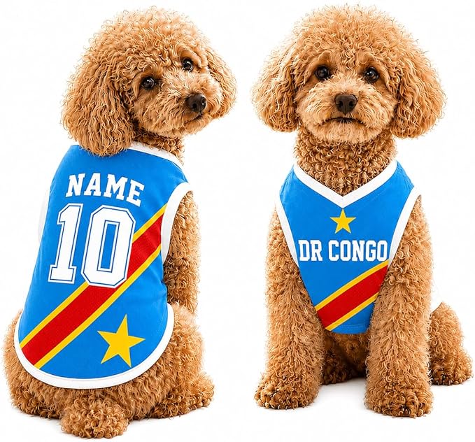 V-DECORPARKS Personalized Pet Soccer Jersey Custom Name Number Dog Cat Football by V-Decorparks