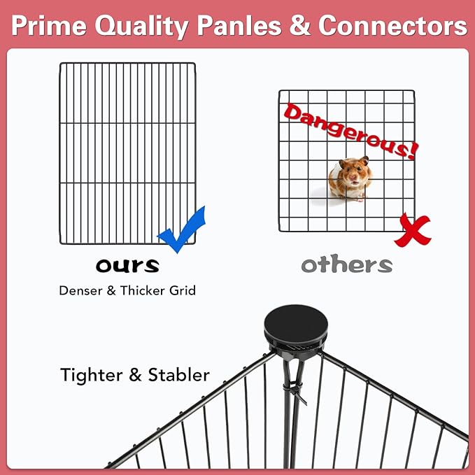 VISCOO 12 Panels Small Animal Playpen, C&C Cage - Image 6