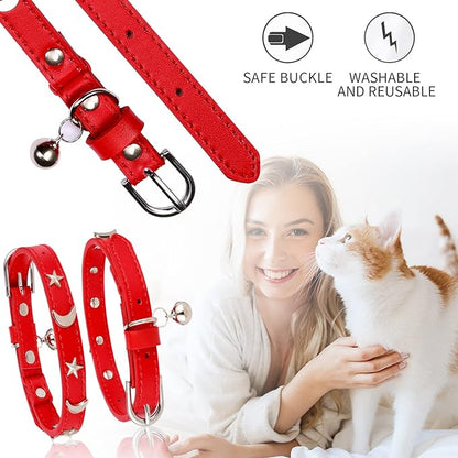 CHUKCHI Leather Cat Collars for Boy Girl Cats - Image 4