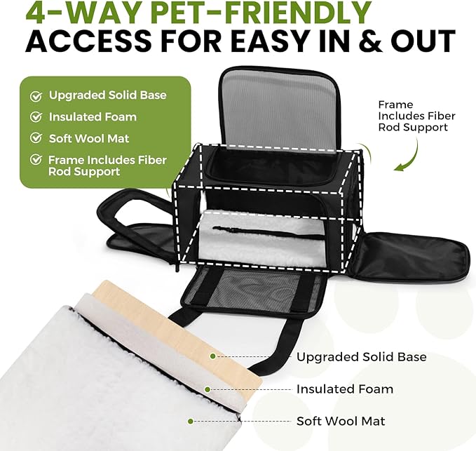 Expandable Cat Carrier Airline Approved Soft-Sided Pet Travel Carrier - Image 3