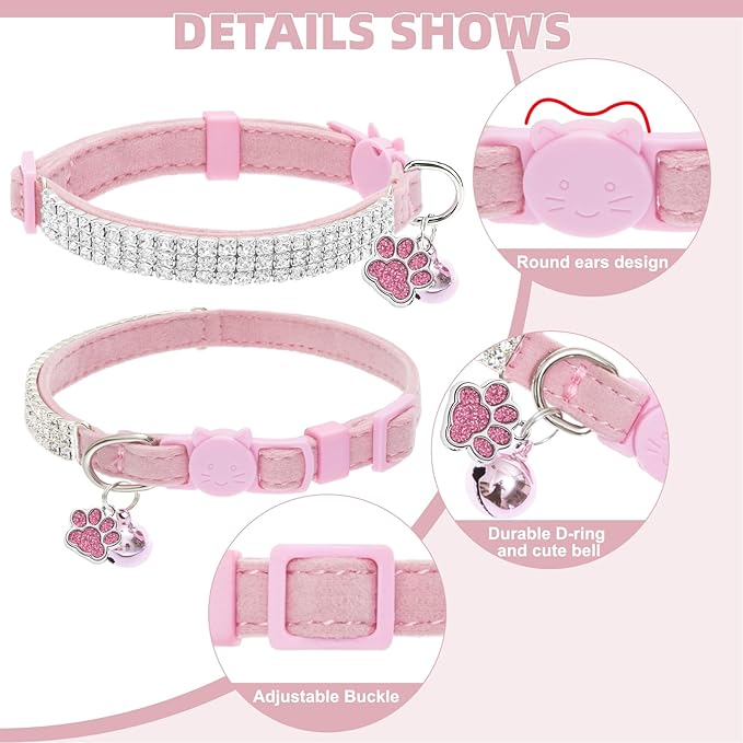 EXPAWLORER Soft Velvet Safe Cat Collars - Image 3