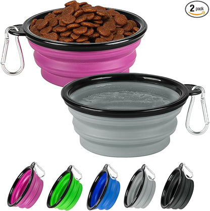 Collapsible Dog Bowl 2 Pack, Dog Water Bowls by HOSCAPE