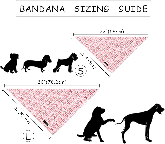 ARING PET Girl Dog Bandana, Cute Pink Bow Pet Bandanas Scarf Triangle Bibs - Image 6