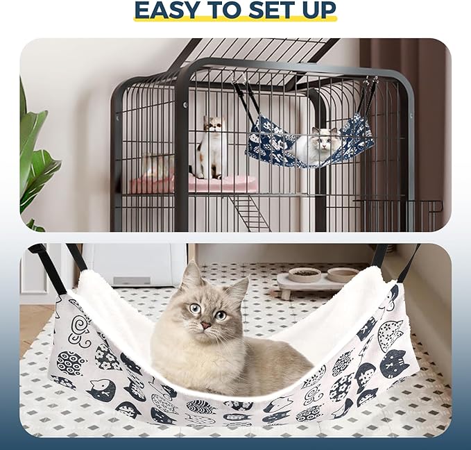 Admaison Cat Hammock for Cage Hanging Reversible 2Pack, Pet Hammock Bed - Image 7