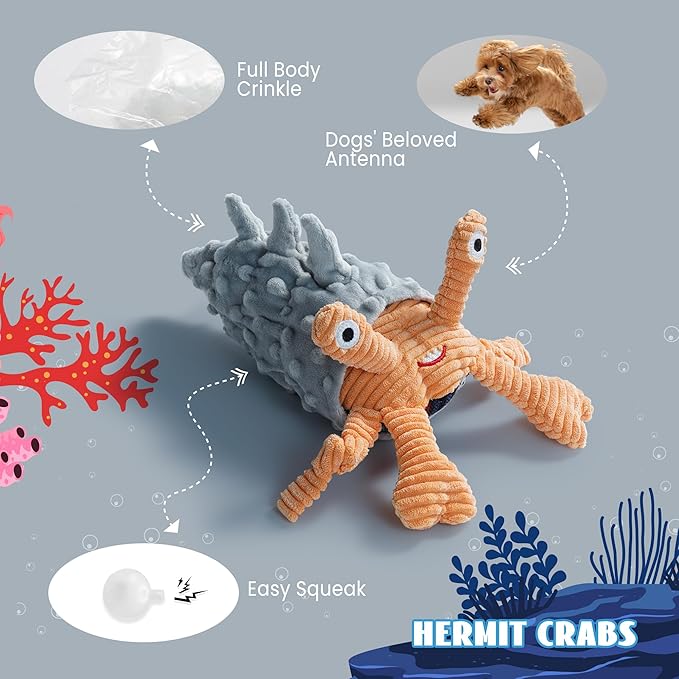 Nocciola 4 Packs Crinkle Squeaky Dog Toys - Image 5