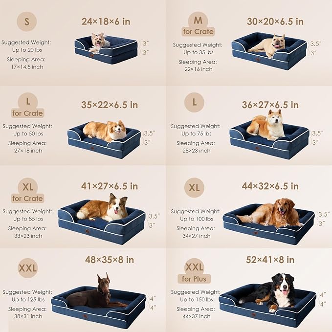 EHEYCIGA Orthopedic Dog Beds for Extra Large Dogs, Waterproof Memory Foam XXL - Image 2