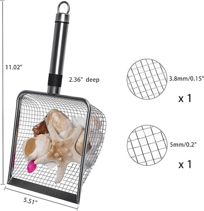 2-Pack Stainless Steel Cat Litter Scoop, 3.8mm Fine Mesh & 5mm Metal Scooper - Image 7