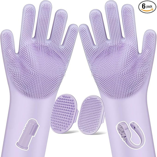 Augwind 6PCS Pet Grooming Kit for Dogs, Cats and Horses | Dog Washing Gloves | by Augwind