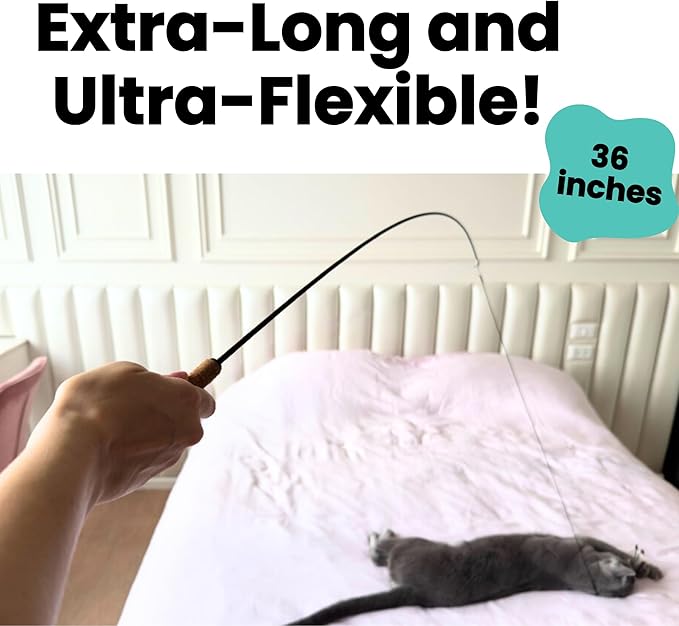 Forever Stick - The Unbreakable Cat Wand Toy, Durable Cat Toy Wand, Extra Long - Image 7