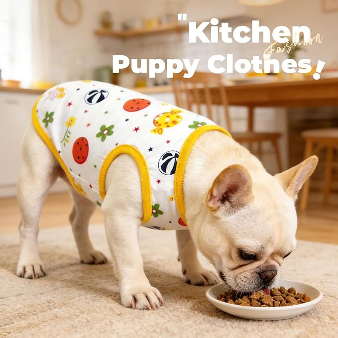 PETCARE Cartoon Dog Shirts for Small Dogs Cute Dog Clothes Yellow Lollipop - Image 5