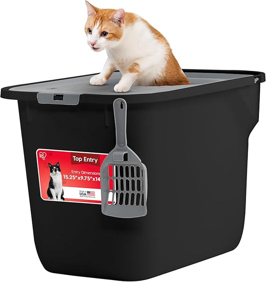 IRIS USA Cat Litter Box Large Top Entry by IRISUSA