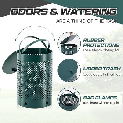 Dansydaisy Round Outdoor 5 Gallon Capacity Trash Can - Image 3