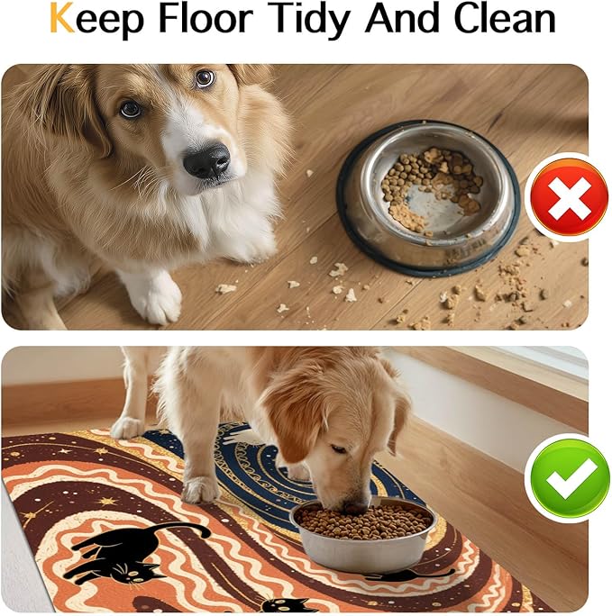 HOMETITUTE Cat Mat for Food Non-Slip Mat for Cat and Dog Food and Water Indoor - Image 8
