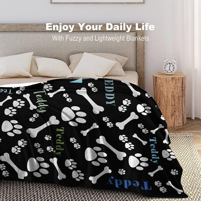 Personalized Paw Print Dog Blanket - Image 2
