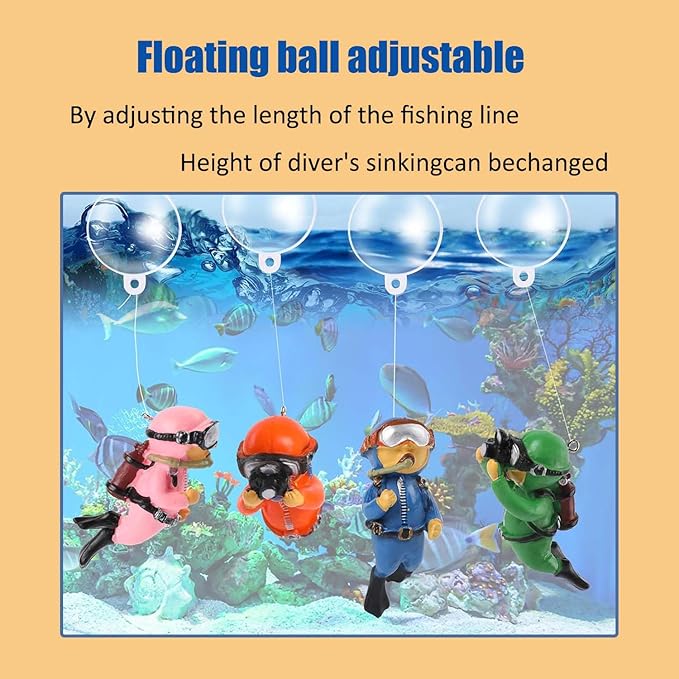 2-Pack Tank Decorations, Cute Little Diver, Aquarium Decoration Accessories - Image 4