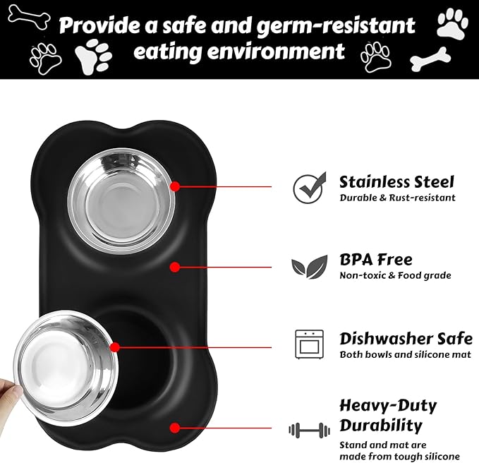 AsFrost Dog Food Bowls Stainless Steel Pet Bowls & Dog Water Bowls No Spill Non - Image 4