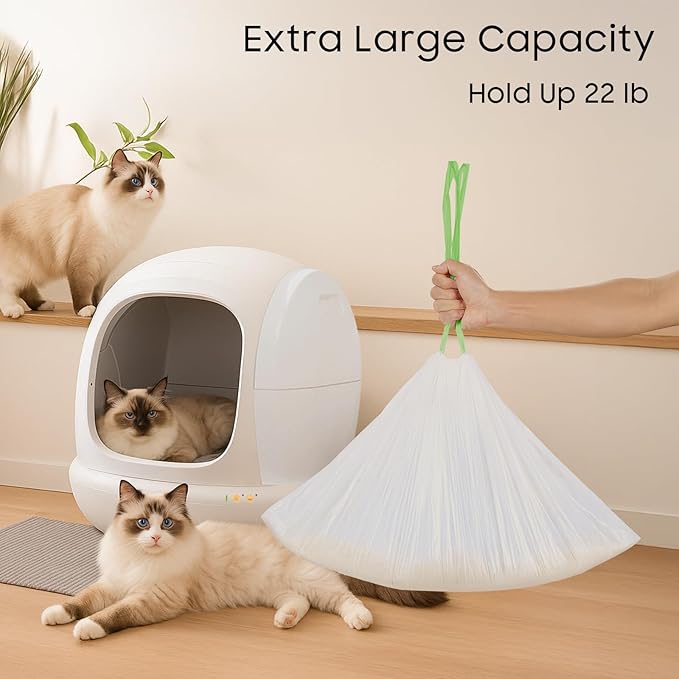 45 Count Meow Cat litter bags Liners Fit - Image 3
