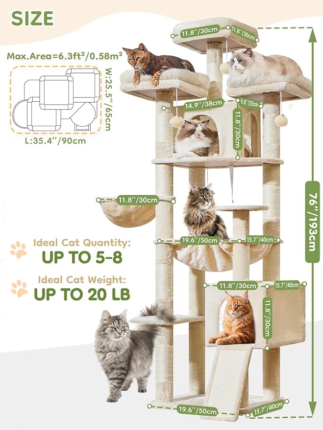 Taoqimiao 76-Inch Cat Tree - Image 6