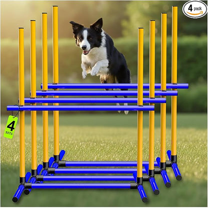 Dog Agility Hurdle Training Set, 4-Sets Jump Bar Equipment by MAICOBI