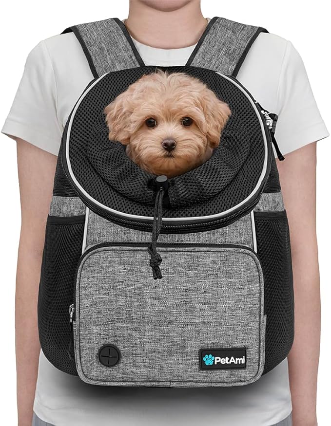 PetAmi Dog Front Carrier Backpack, Adjustable Pet Cat Chest Ventilated Dog - Image 2