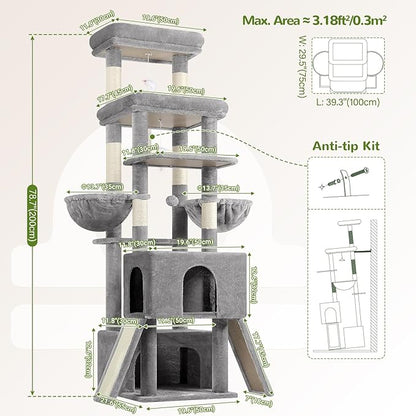 Globlazer Heavy Duty Cat Tree 78 inch Sturdy Cat Tower - Image 6