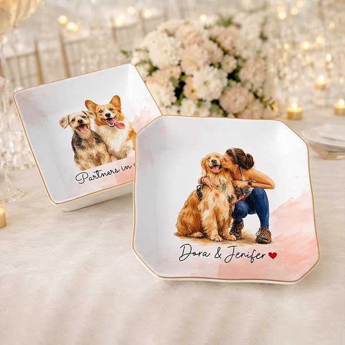 Custom Pet Portrait Jewelry Dish, Personalized Pet Portraits Painting from Photo - Image 4