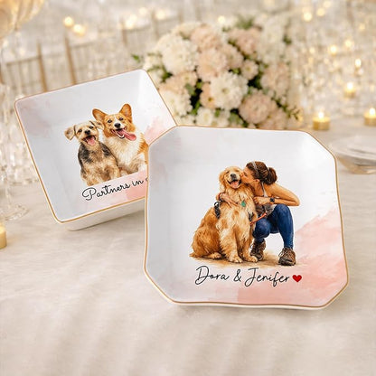 Custom Pet Portrait Jewelry Dish, Personalized Pet Portraits Painting from Photo - Image 4