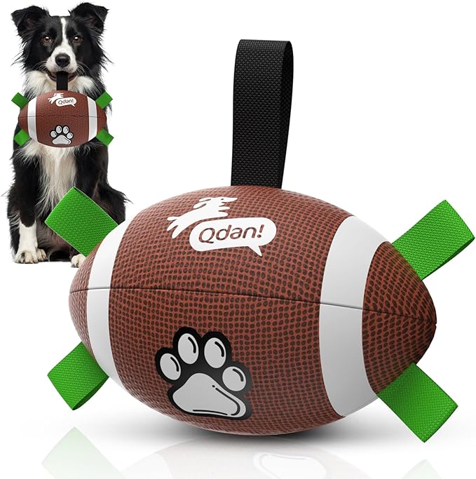 QDAN Dog Toys Football, Interactive Dog Toys by QDAN