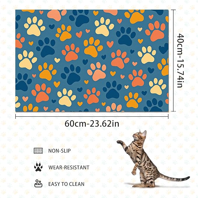 HOMETITUTE Cute Pet Feeding Mat Dog Feeding Mats Non-Slip Absorbent Dog Bowl - Image 4