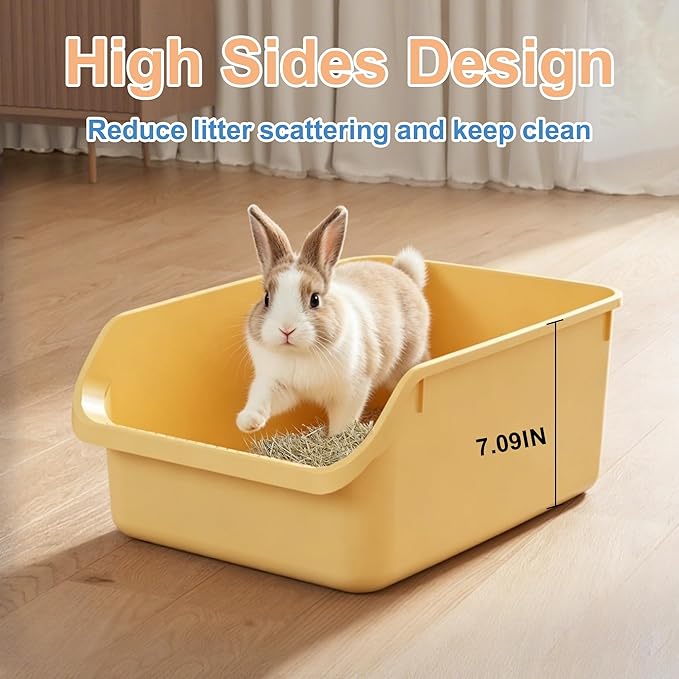 Rabbit Litter Box with Low Entry, High Back Splash Guard - Image 4