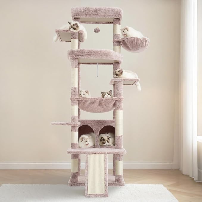 Heybly Tall Cat Tree for Large Cat, 80-inch Multi-Level Cat Tower for Indoor - Image 9