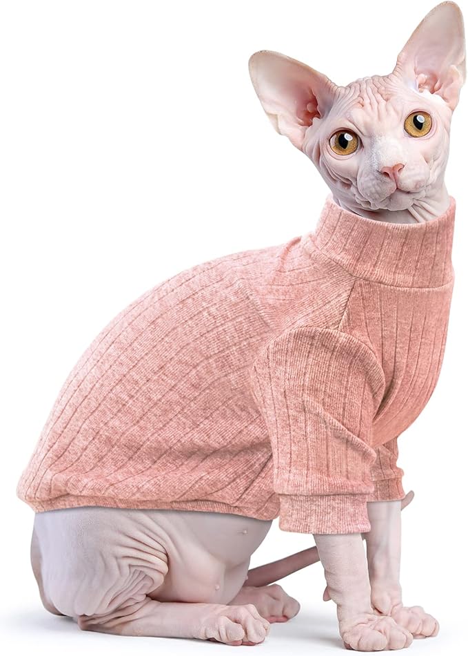 Idepet Sphynx Hairless Cats Sweater Shirt Kitten Soft Puppy Clothes Pullover - Image 5