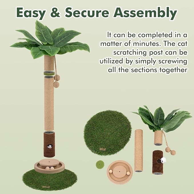 Woochpet Cat Scratching Post 35'' Tall Cat Scratcher Tree Tower Scratching Posts - Image 7