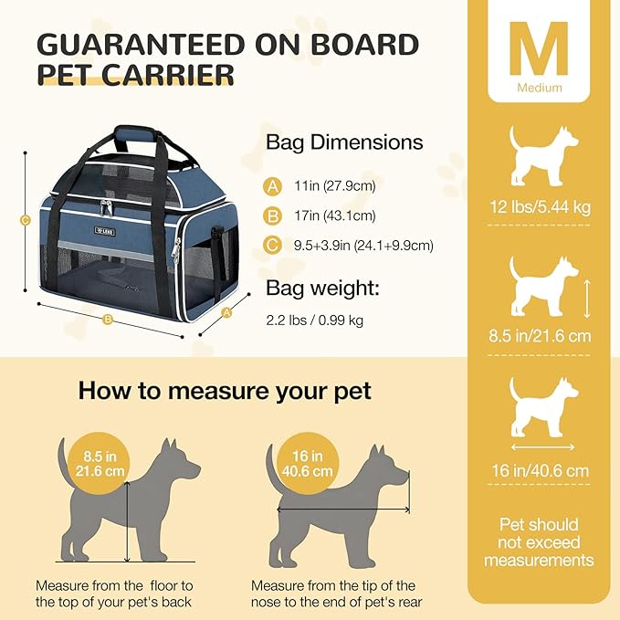 Lekereise Top-Expandable Pet Carrier 17x11x9.5 Inch Alaska Hawaiian Airline - Image 3