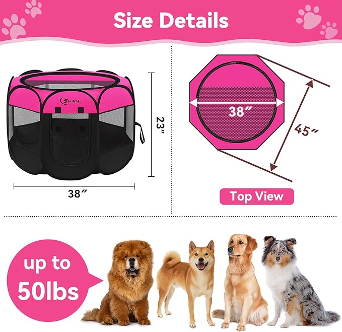Siedihit Dog Cat Playpen, Large Puppy Pet Playpen, Dog Crate Tent Cage - Image 8