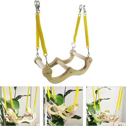 Loaded Bird Swing Handcrafted Wooden Perch - Image 2