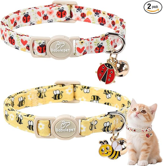 2 Pack Cute Cat Collars by Babolepet