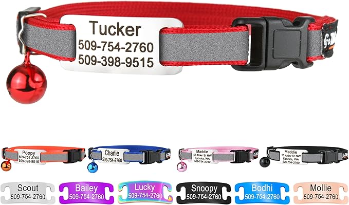 GoTags Personalized Reflective Cat Collars by GoTags