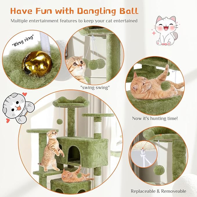 Sweetcrispy 54 Inch Cats Tree Tower, Indoor Cat Condo - Image 4